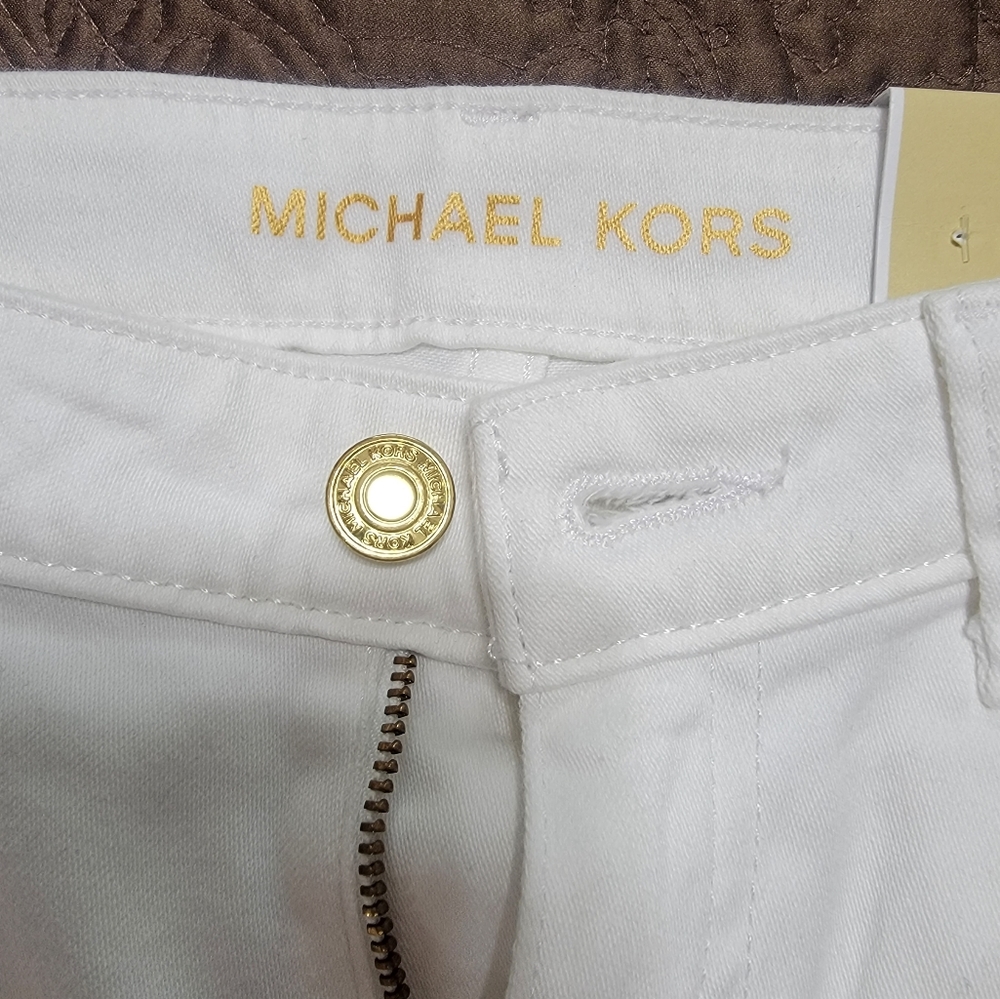 White Michael Kors Cropped Skinny Jeans, Size 8